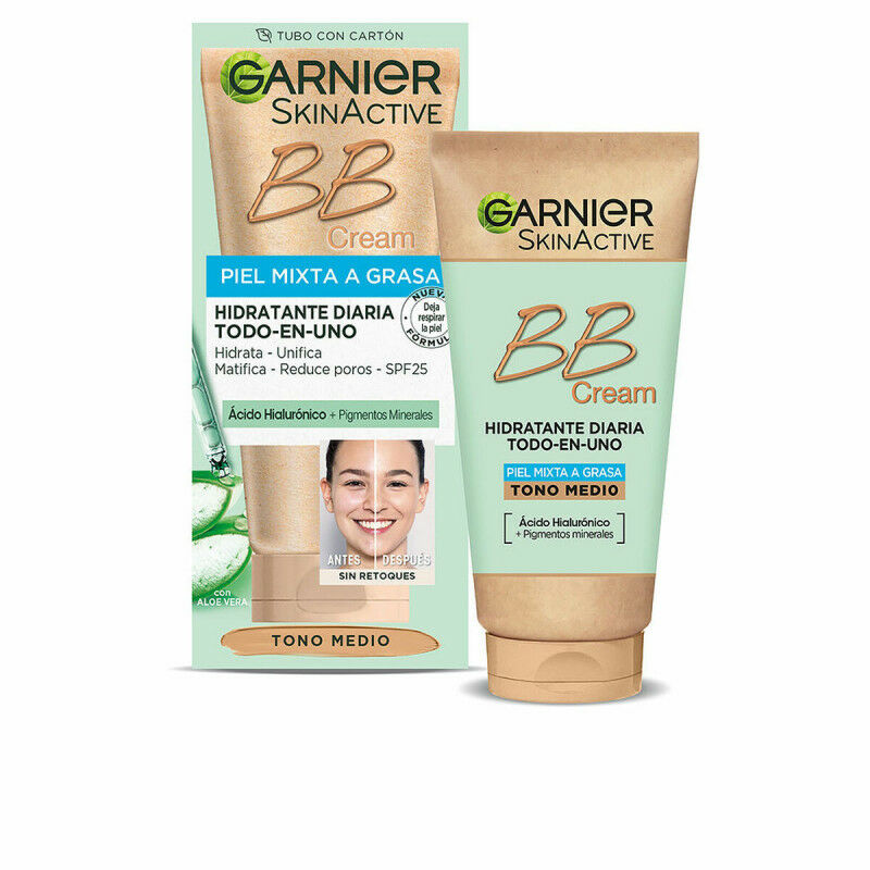 Feuchtigkeitscreme mit Farbe Garnier Skinactive Mischhaut Fettige Haut Medium Spf 25 (50 ml)